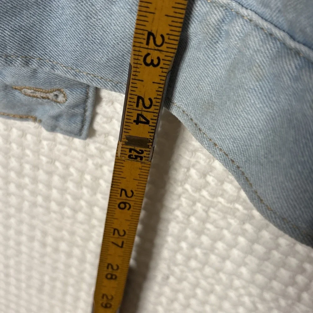 SUNRISE KINGDOM Sherpa Lined Light Wash Denim Jean Jacket Mens Size L